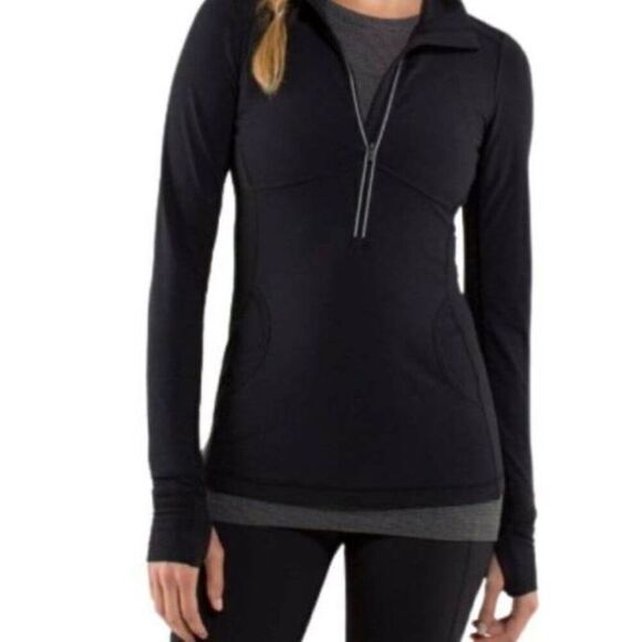 LULULEMON Star Runner Pullover Hyper Stripe Black/Black Size 6 - Picture 1 of 4